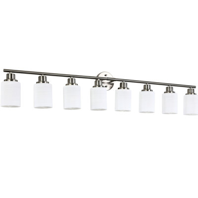 8- Wall Sconce With Brushed Nickel And Frosted Glass, Modern Style For Bathroom, Hallway, Bedroom, Resistance To Rust, Comfortable , Easy Install Corrosion, Soft Installation Process