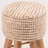 Modern Round Counter Height Barstool, 24 Inch Counter Height, Soft Padded Upholstered Backless Seat with Ethnic Pattern, Farmhouse Style, Kitchen Island/Breakfast/Pub, Mid-Century Natural Wooden Base, Multicolor-928378562-928378564