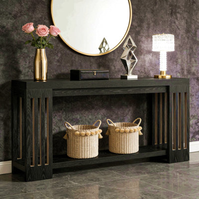 Console, table d'appoint à 2 niveaux, canapé