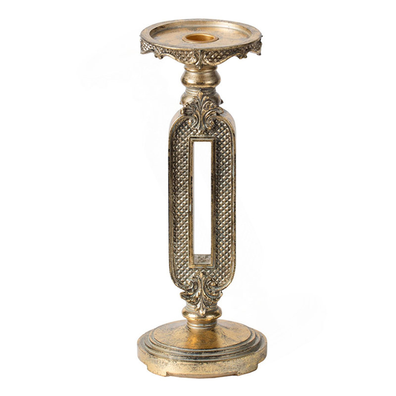 D4.3X11" Antique Gold Cutout Candle Holder