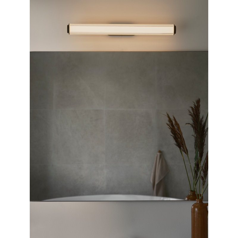 Plastic Flush Mounted Sconce, 50 cm H x 10 cm W x 5.5 cm D, Black, 1120