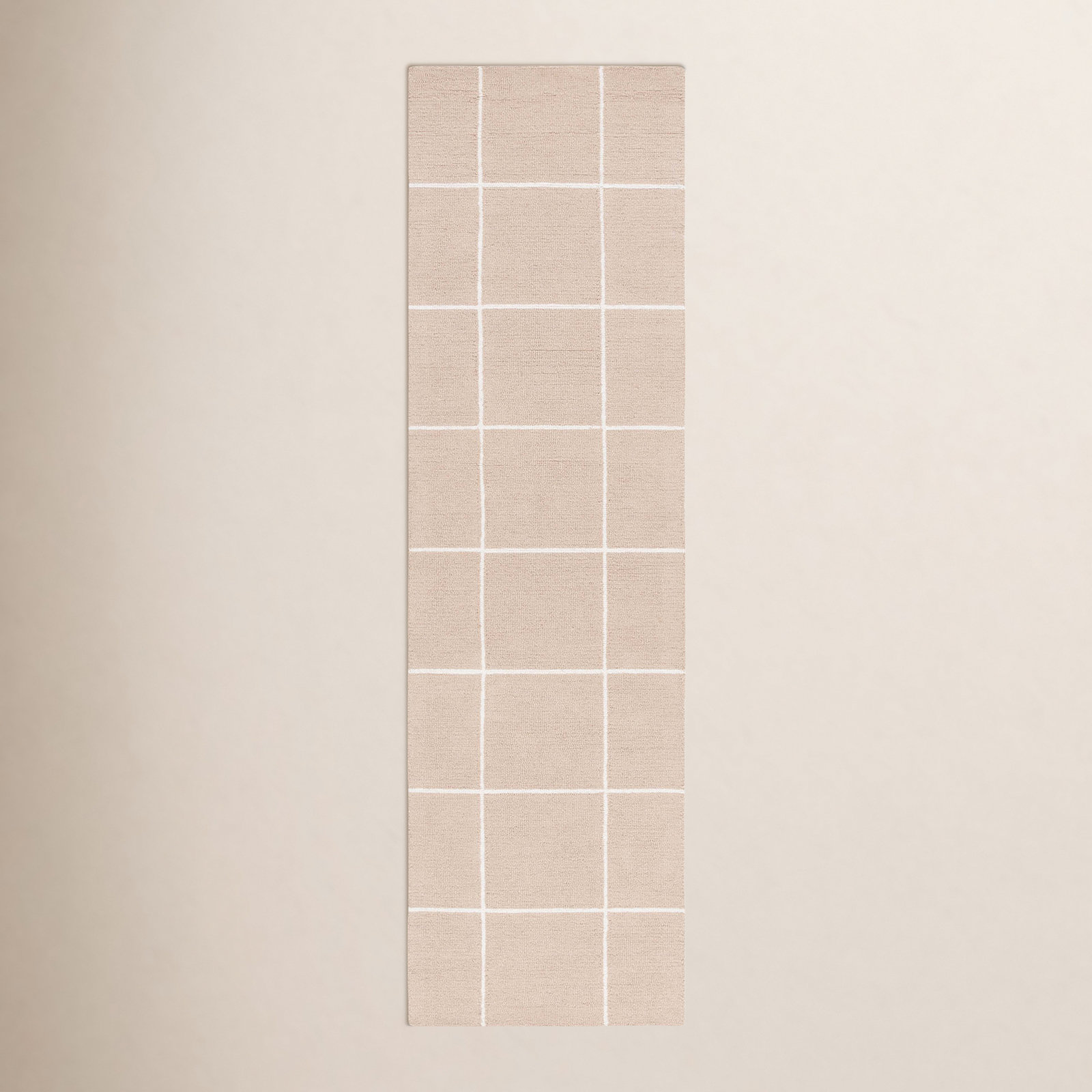 Beige Ivory Hand-Tufted Wool Rug, Runner 2'3" x 8'