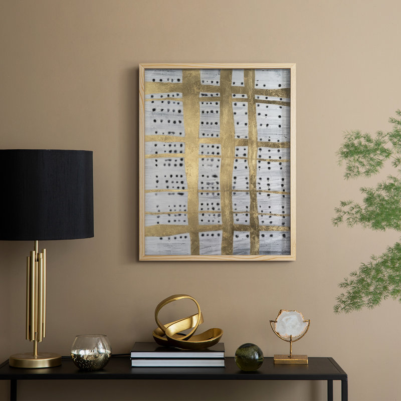 Trim & Flecks II Framed Print - Solid Wood, Natural, 11" H x 9" W