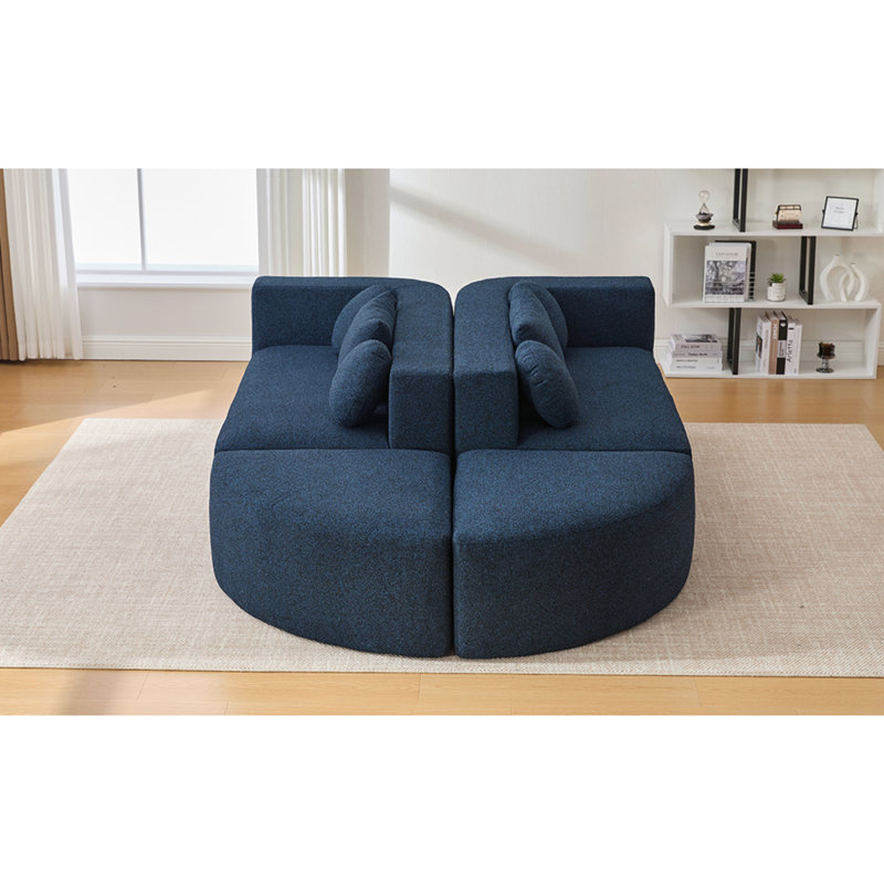 Canapé modulaire Boneless Couch, Bouclé bleu