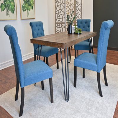 Ensemble de salle à manger 5 pièces, table à manger en épingle à cheveux avec 4 chaises