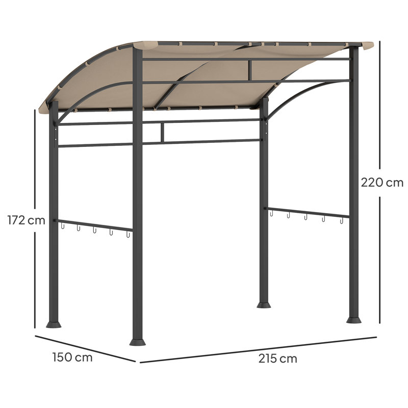 Grill 18 Ft. W x 12.5 Ft. D Metal Soft-top Gazebo