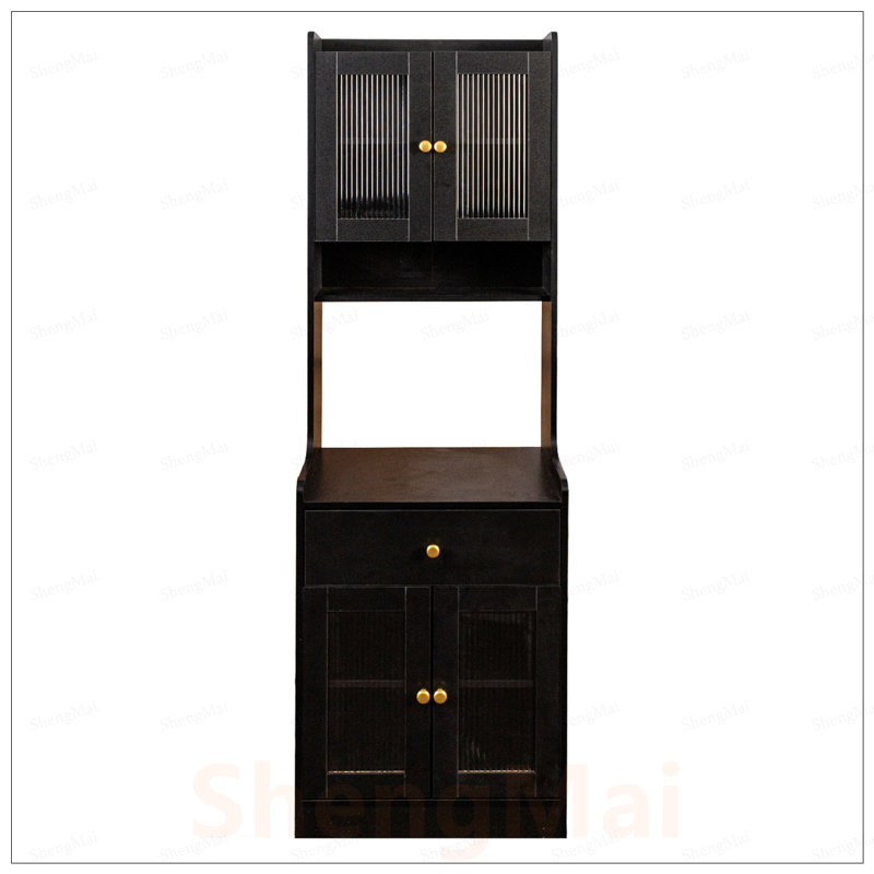 Armoire de rangement Kitchen Pantry, Black
