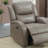  Power Recliner Compact Functional Seating Classic Gray Leather-Like Upholstery Arm Chair