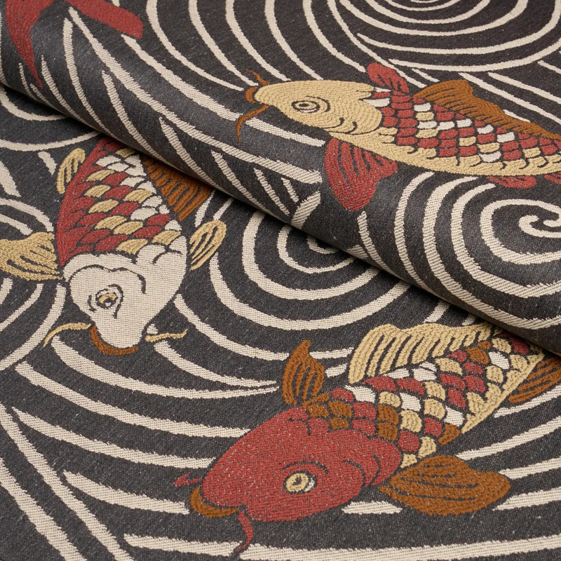 Koi Fish Fabric, Green