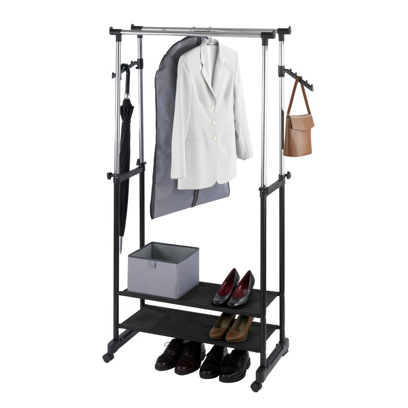 89.5cm Adjustable Rolling Clothing Rack