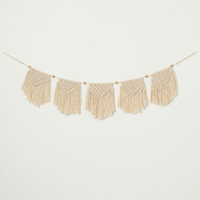 50"" Artificial Macrame Pennant Novelty Garland -  Clover Lane, GD1449