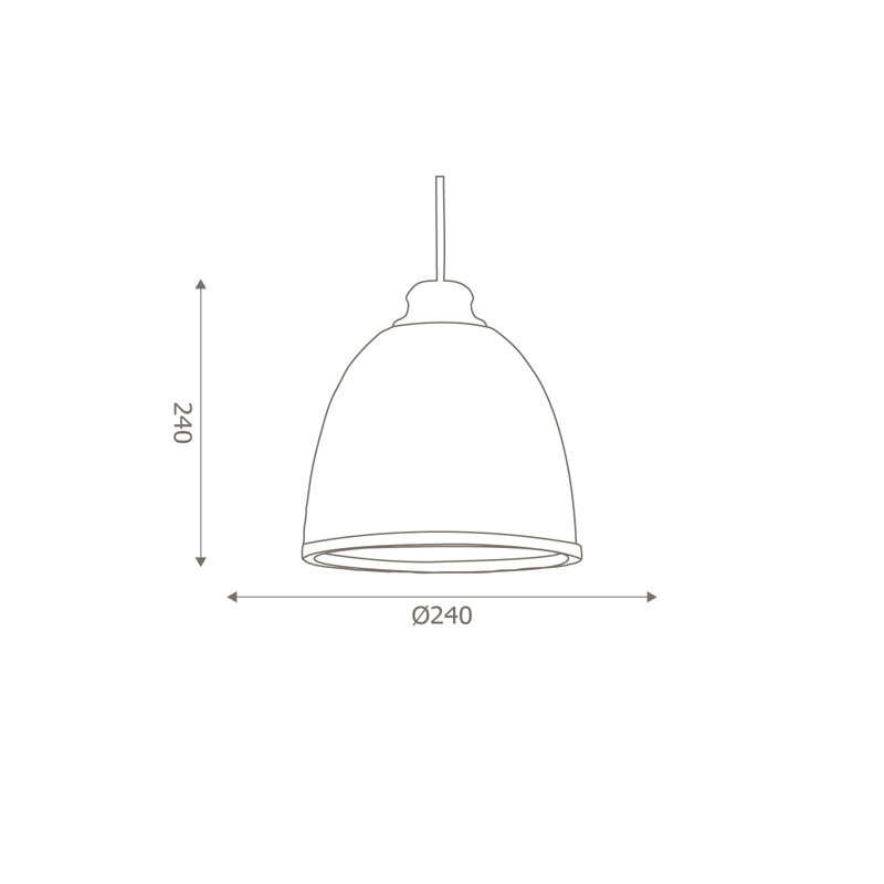 24 cm H Round Glass Pendant Shade ( Hook & Loop Fastener ) in Gold