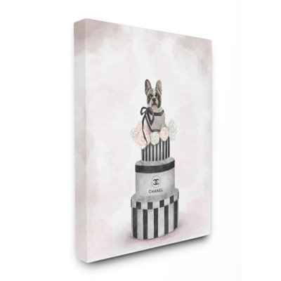 «Fashion Box Stack Pet Dog Pink Peinture», impression