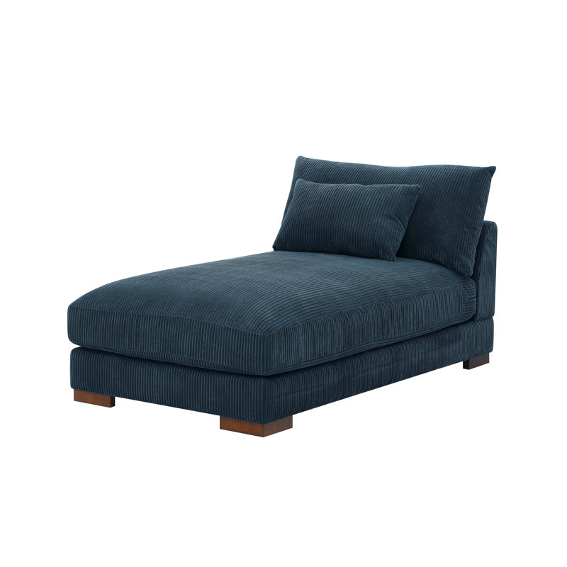 Ayvion Upholstered Chaise Lounge, Chaise Blue KD