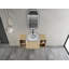 Meuble-lavabo mural 48 po avec lavabo d'art en céramique et 2 tablettes de rangement, porte à fermeture en douceur, contreplaqué