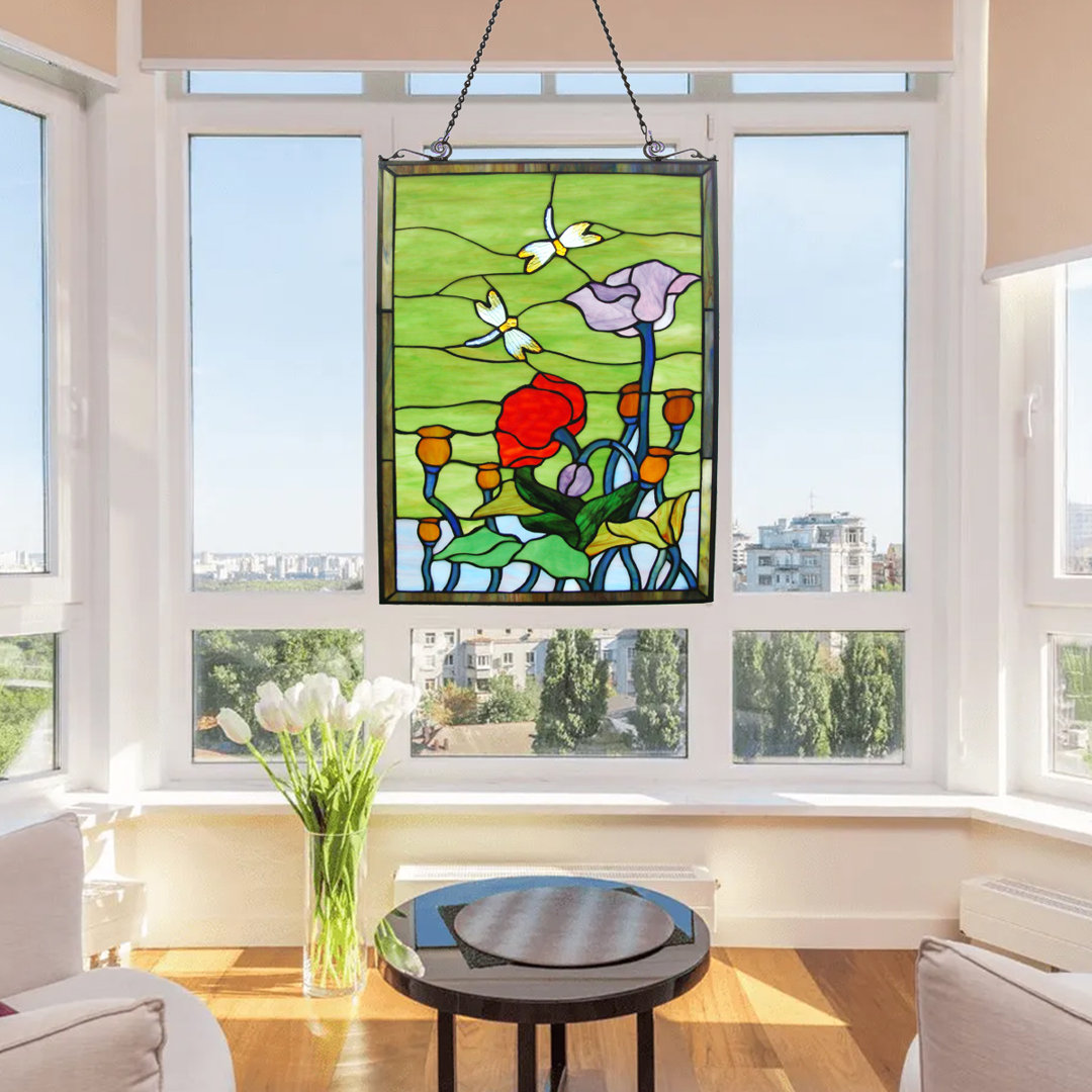 Fine Art Lighting Stained Glass Dragonfly Window Panel Fine Art Lighting