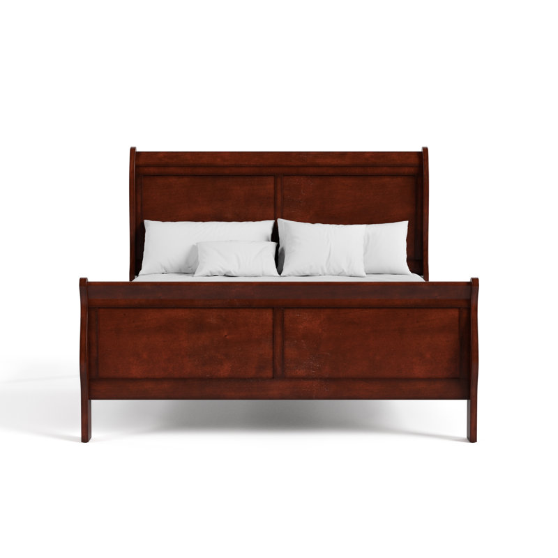 Aberdeen Solid Wood Sleigh Bed, Queen, Cherry