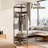 Coat Rack Corner Hall Tree, Industrial 4-Tier Coat Rack With Shoe Storage, 8 Movable Hooks And 2 Shelves