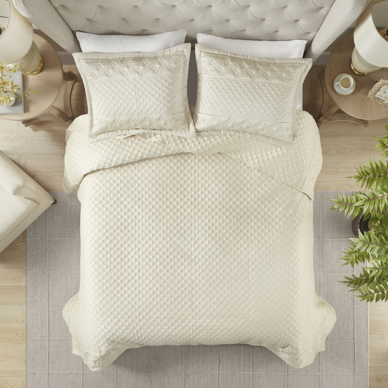 Ensemble de courtepointe Croscill Versailles 3 pièces, Champagne, Courtepointe grand + 2 couvre-oreillers standard