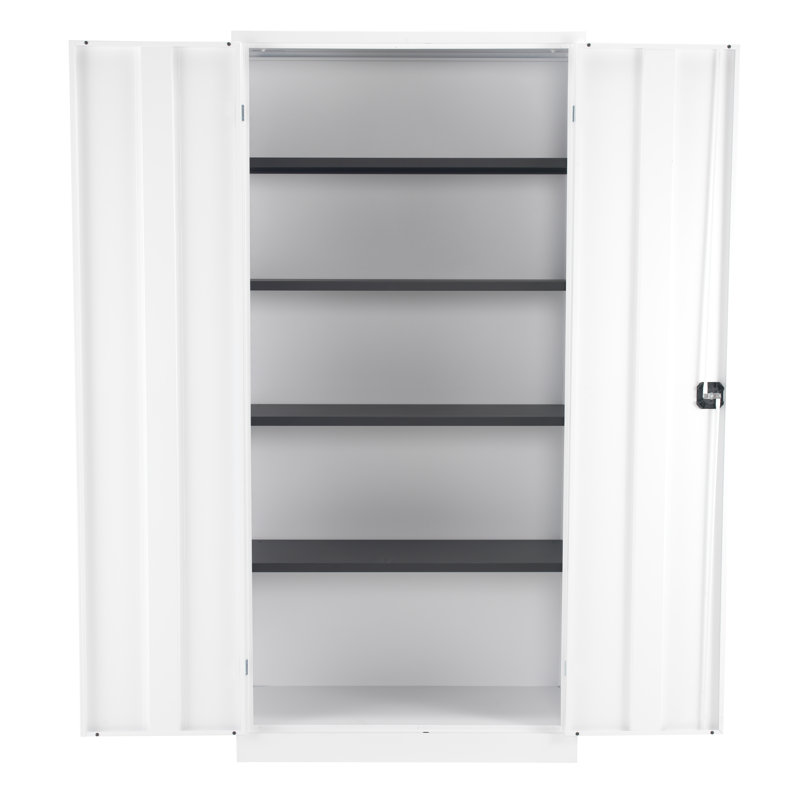 2 -Door 4 -Shelf, 179cm H x 92cm W x 42cm D, White