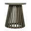 Table d'appoint d'extérieur en bois d'acacia pour le patio, table basse ronde pour la cour arrière, pelouse, balcon, finition grise