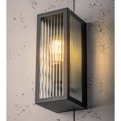 Nialah 31cm H Bevelled Glass Outdoor Wall Lantern
