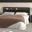 Tête de lit QUEEN de taille noire avec rangement, lumière DEL, tablettes de rangement, prises de courant, ports USB et fente à jupe-2029104160-2029104173