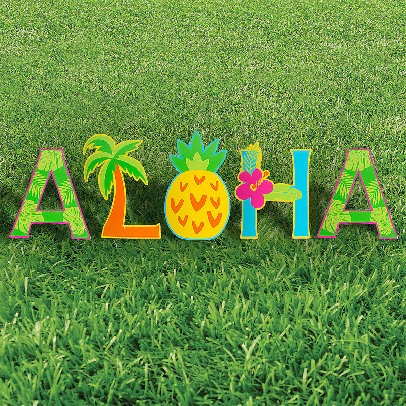 Ensemble de 5 panneaux de cour en plastique Fun Express Aloha