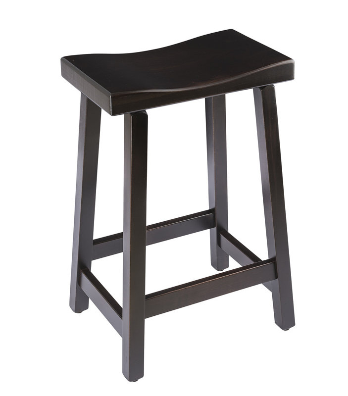 Cambon Solid Wood Counter Stool, Onyx, Counter Stool (24" Seat Height)
