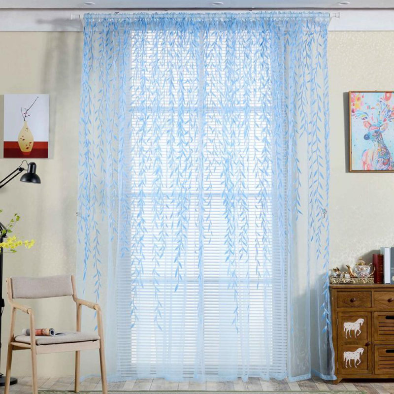 Altino Semi Sheer Curtain Single Panel, 39" W x 78" L, Blue