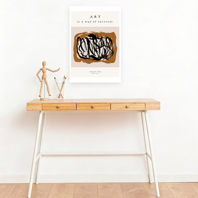 Survival Scribbles Abstract Contemporary Minimalist Wall Art Print 1 Piece Wrapped Canvas Wall Art, 45.72cm H x 30.48cm W