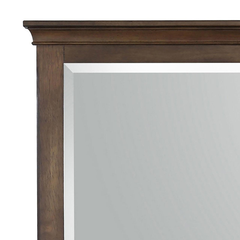 Commode miroir en chêne bruni