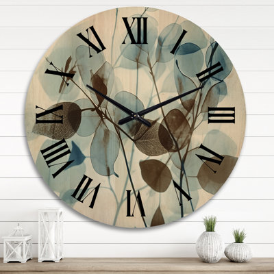 Horloge botanique en bois