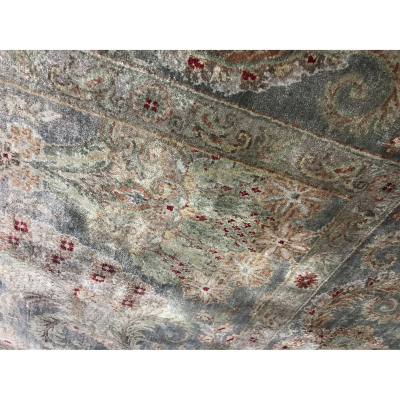 Tapis noir et noir de haute qualité noué à la main