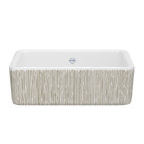 Lancaster 30" Single Bowl Farmhouse Apron Front Fireclay Kitchen Sink With Lines Design
