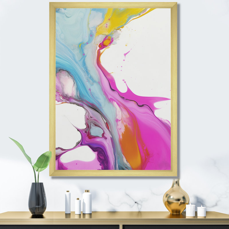 «Fluid Illusions II», reproduction sur toile abstraite, Cadre doré à une seule photo, H 20 po x l 12 po x P 1 po