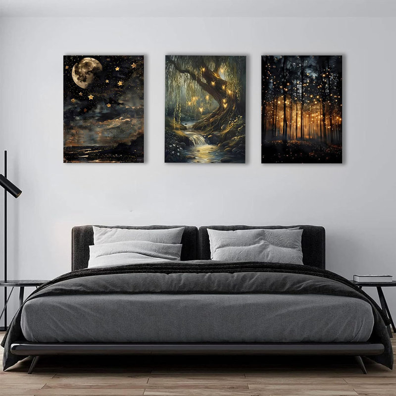 3 Piece Wrapped Canvas Print, 40 cm H x 90 cm W