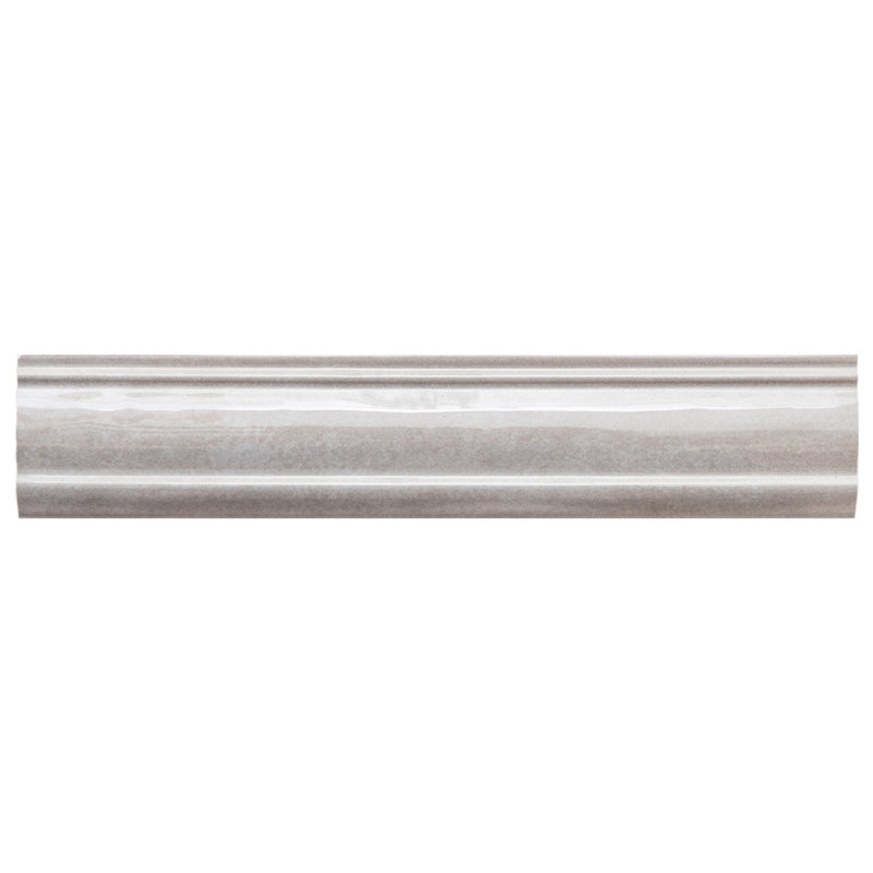 Waverly 3'' x 12'' Polished Ceramic Chair Rail, Gray