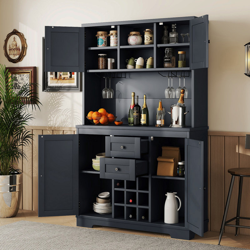 Armoire de cuisine avec bar Coffee Coffee, Bleu antique
