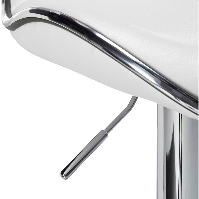 Leopoldo Swivel Upholstered Adjustable with Metal Frame, White