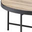 Table basse industrielle à garniture en métal, chêne gris patiné et table à finition noire avec beaucoup de rangement, noir, base en bois