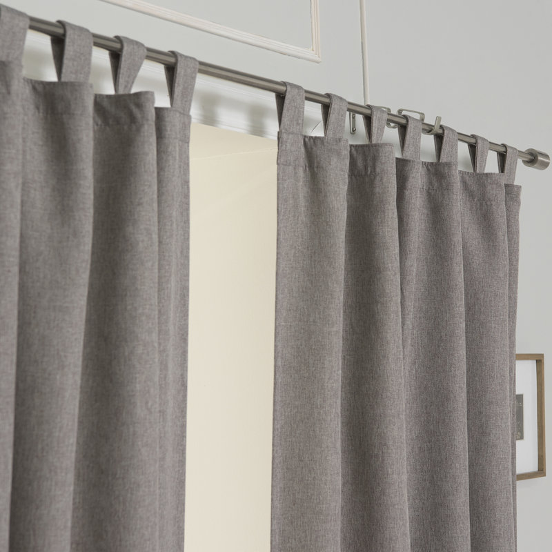 Lewandowski Linen Room Darkening Single Curtain Panel, Gray, 52" W x 84" L
