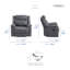  Fauteuil inclinable en microfibre polie avec passepoil contrastant et languette inclinable 39,5 po Solida-1663234123