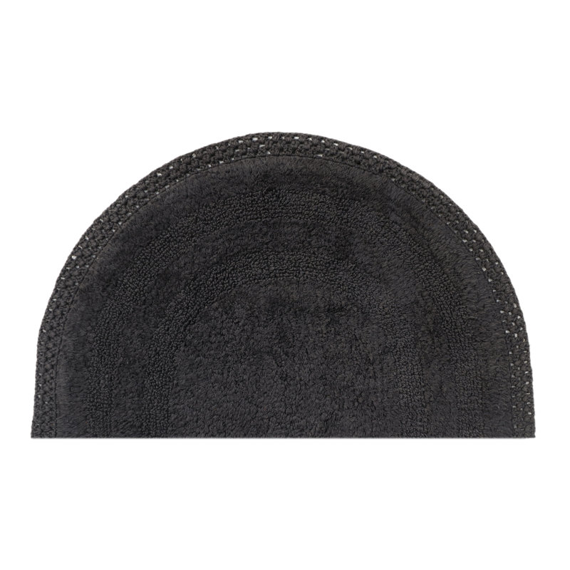 Adiraica 100% Cotton Bath Rug, Black