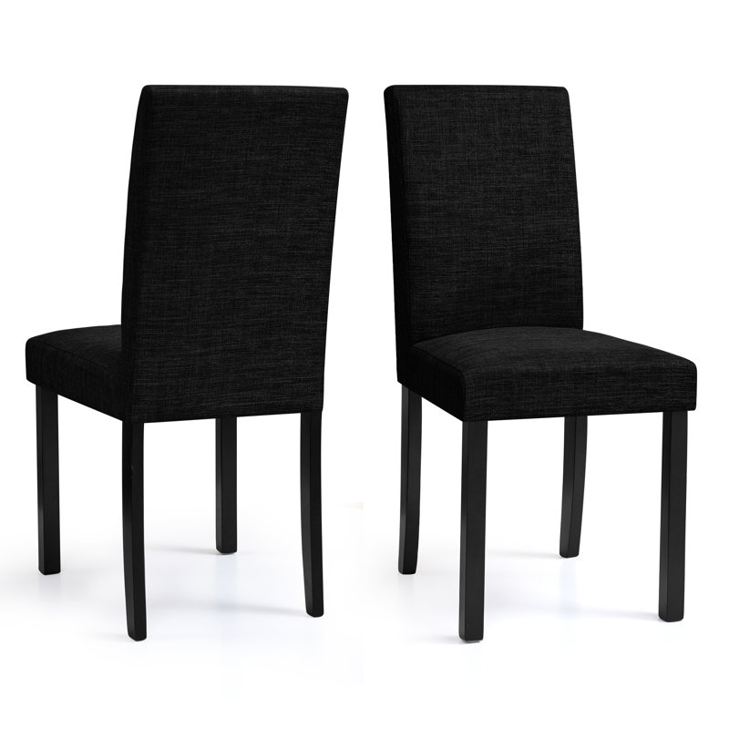 Chaises de salle à manger parsons en bois massif Momordique, chaise de salle à manger rembourrée en bois d'hévéa avec siège en mousse, tissu résistant aux taches
