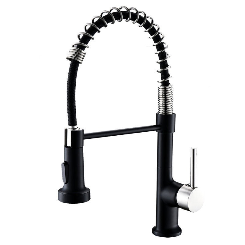 Modern Kitchen Sink Mixer - Pull Down Function, Ceramic Filler, Stable Water Commercial Faucet Brass, Save Installation Time