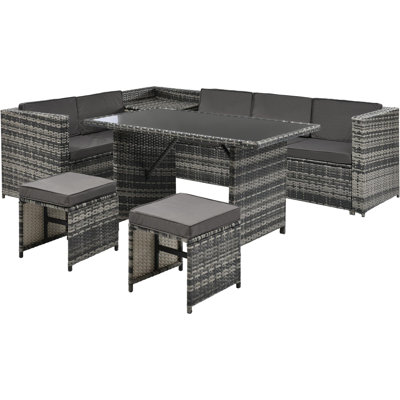 Lightburn Rattan Wicker 7 - Person Seating Group with Cushions
