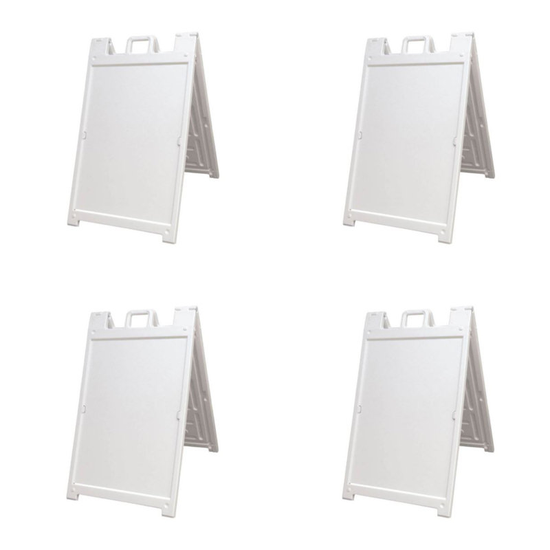 Plasticade Deluxe Signicade Portable Folding Double Sided Sign, White