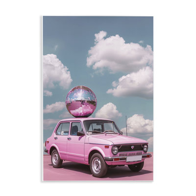 Plaque murale Disco Ball Car & Clouds, design par LSR Design Studio