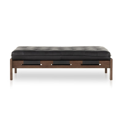 Ellinor 50" Genuine Leather Ottoman